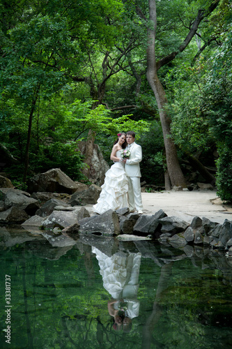 wedding couple in spring nature