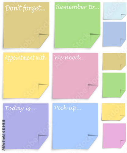 Post it notes with reminder messages