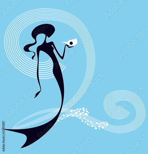 Mermaid and pearl