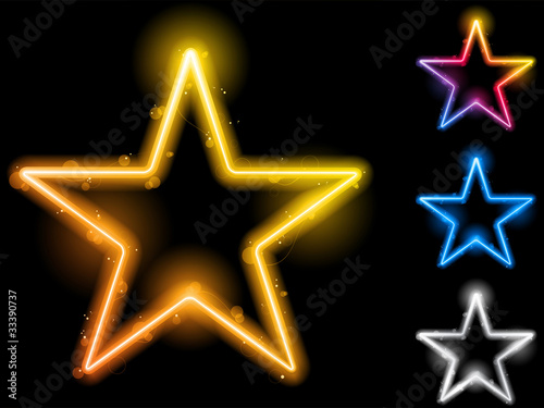 Glowing Neon Stars Set of Four