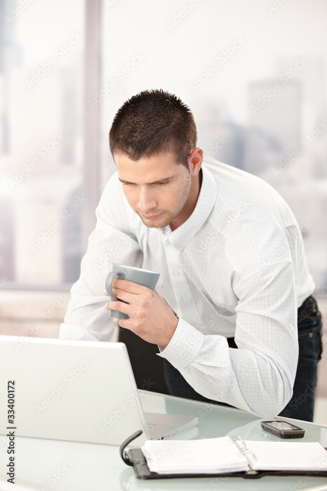 Young businessman busy by working
