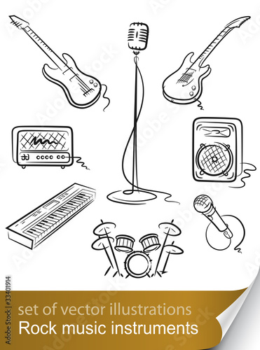 set rock music instrument
