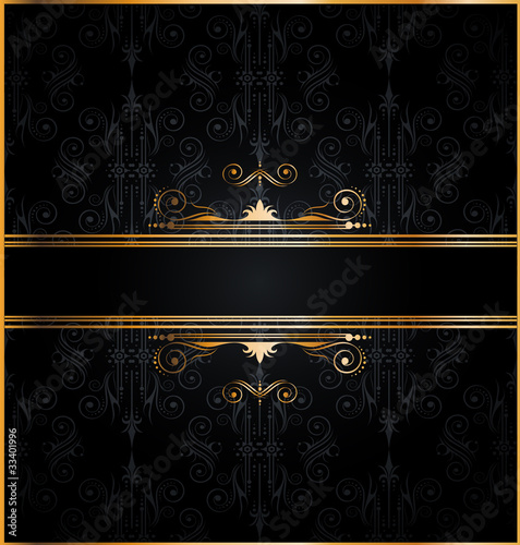 Elegant seamless wallpaper with golden decorations