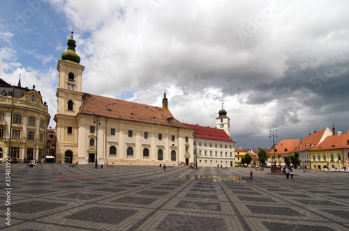 main square historical arhitecture in Sibiu Transylvania Romania