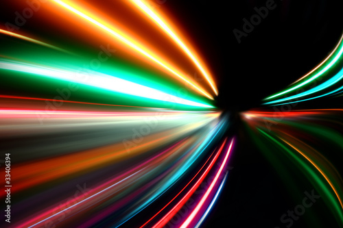 abstract acceleration speed motion on night road