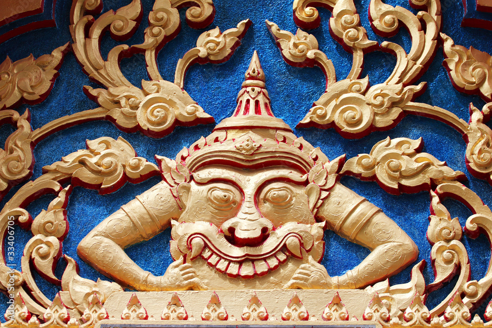 Gaint sculpture in temple in Thailand.