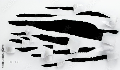 Torn paper holes