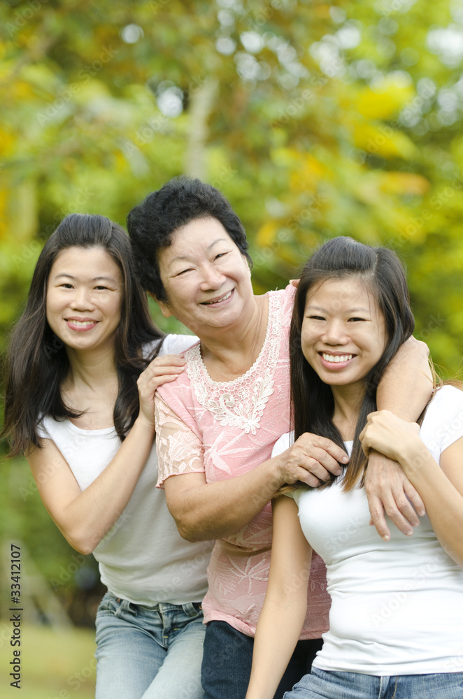 Senior lady and her daughters Senior lady and her daughters