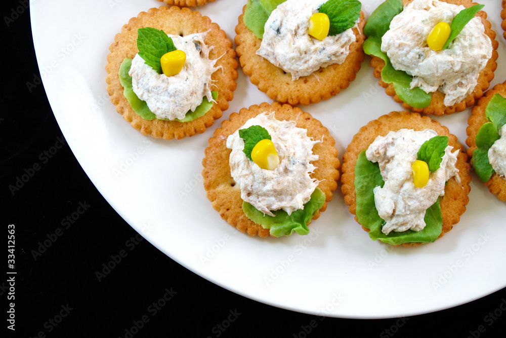 tuna salad with crackers