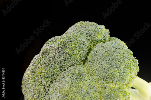 broccoli isolated on black background