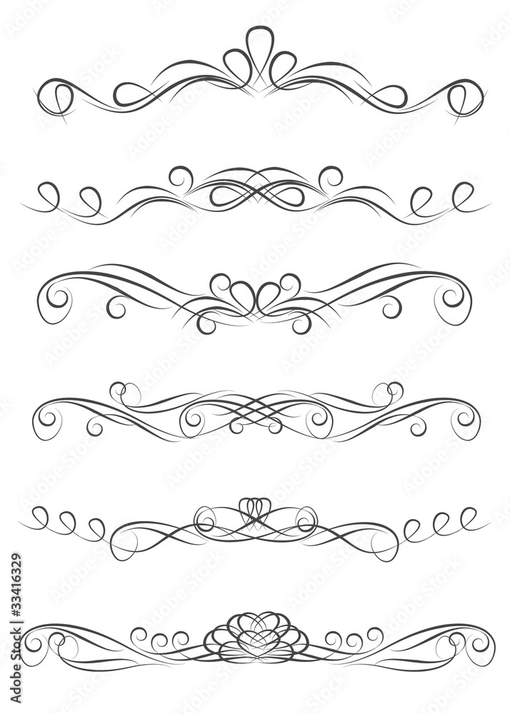 Collection of ornate vector decoration dividers