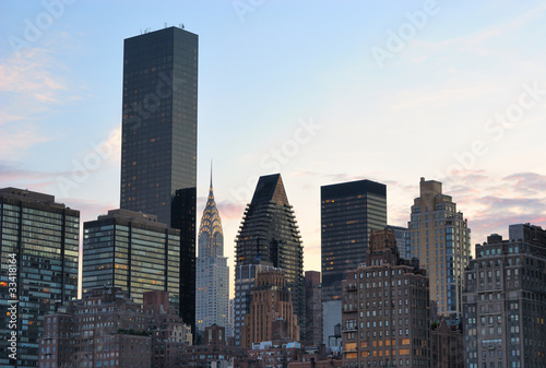 Midtown New York City Skyline With Landmark Buildings