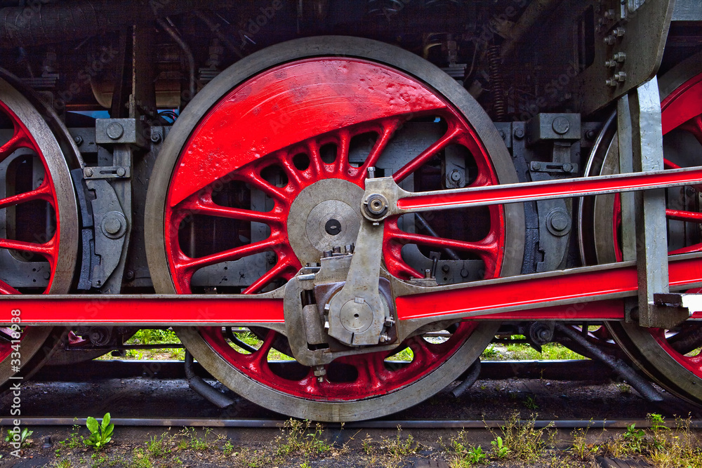 wheels of steam locomotive