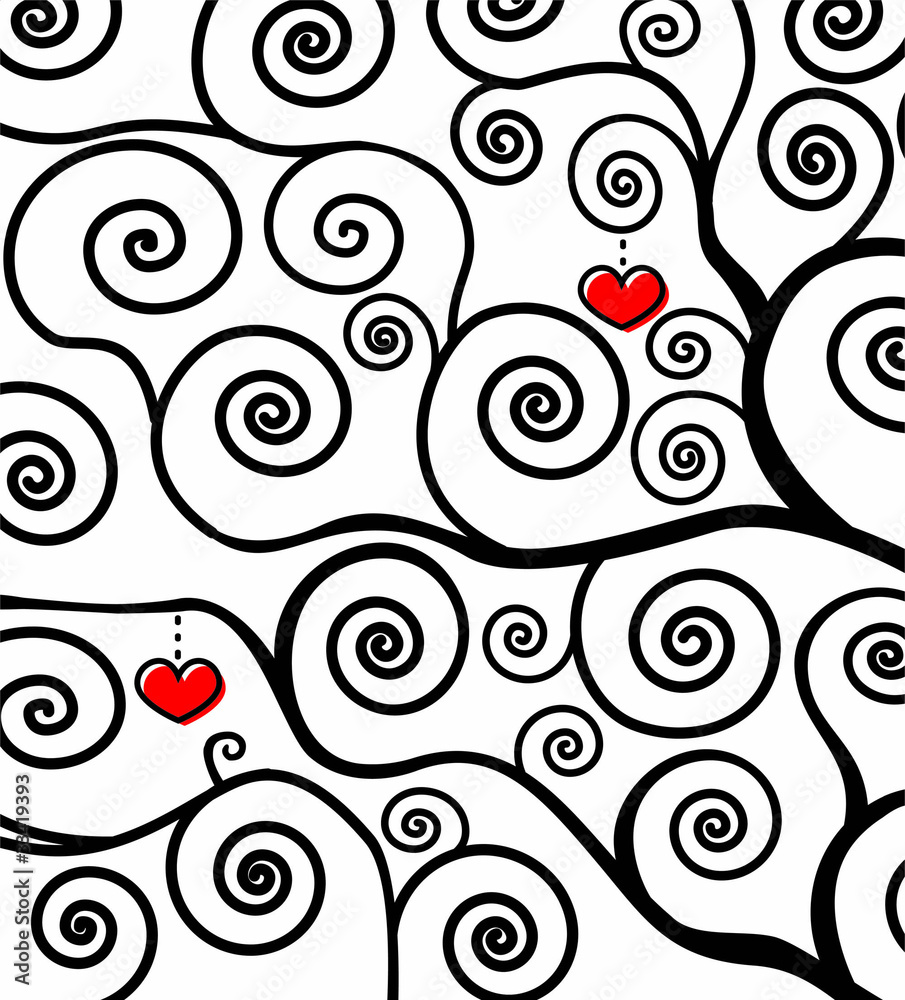 Swirl ornate floral branch with heart (the symbol of love ) Swirl ornate floral branch with heart (the symbol of love )