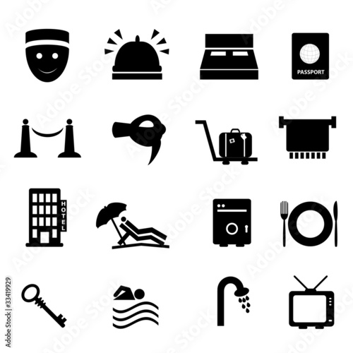 Hotel and travel icon set