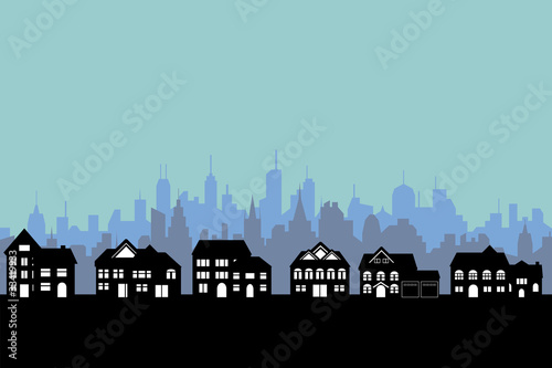 Big city and suburbs