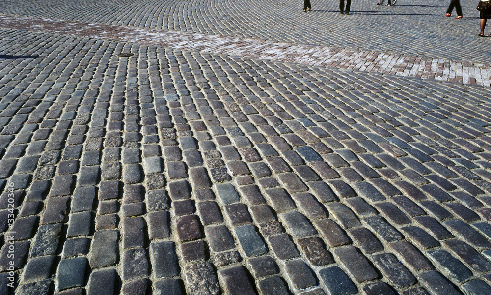 Fototapeta premium Old cobblestone town square.