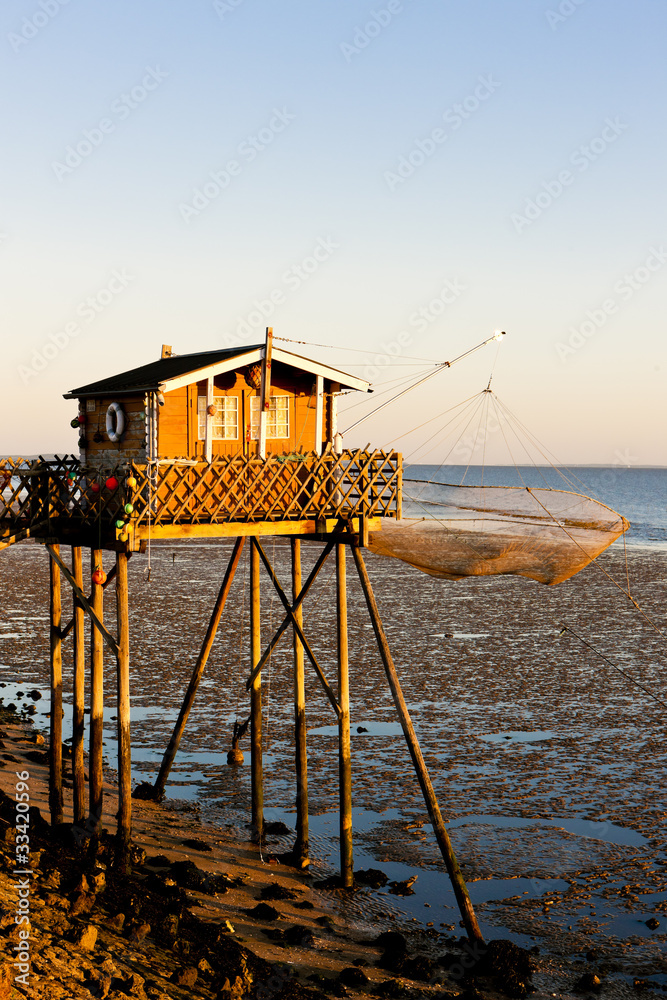 fishing house with fishing net, Gironde Department, Aquitaine, F