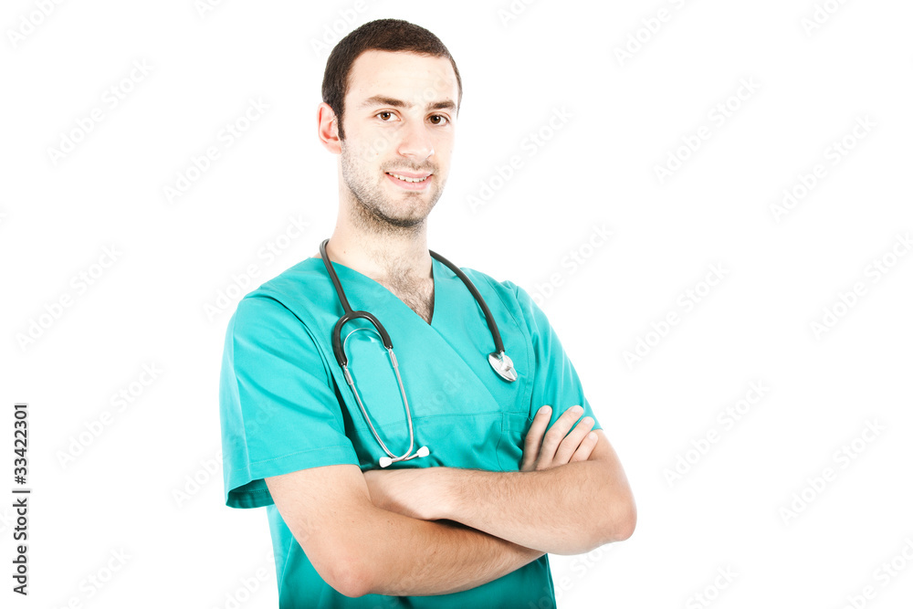 Young doctor isolated on white background Young doctor isolated on white background