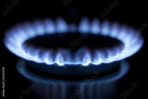 Gas burner in kitchen