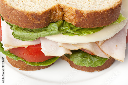 A large turkey sandwhich