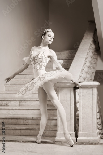 Young ballerina in ballet pose