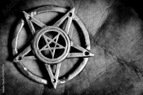 Pentagram in hand macro shot