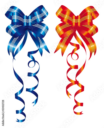fiocco per pacchetto regalo, in blu e rosso