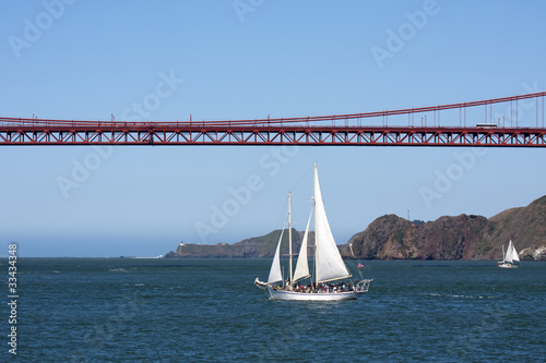 segelschiff golden gate bridge