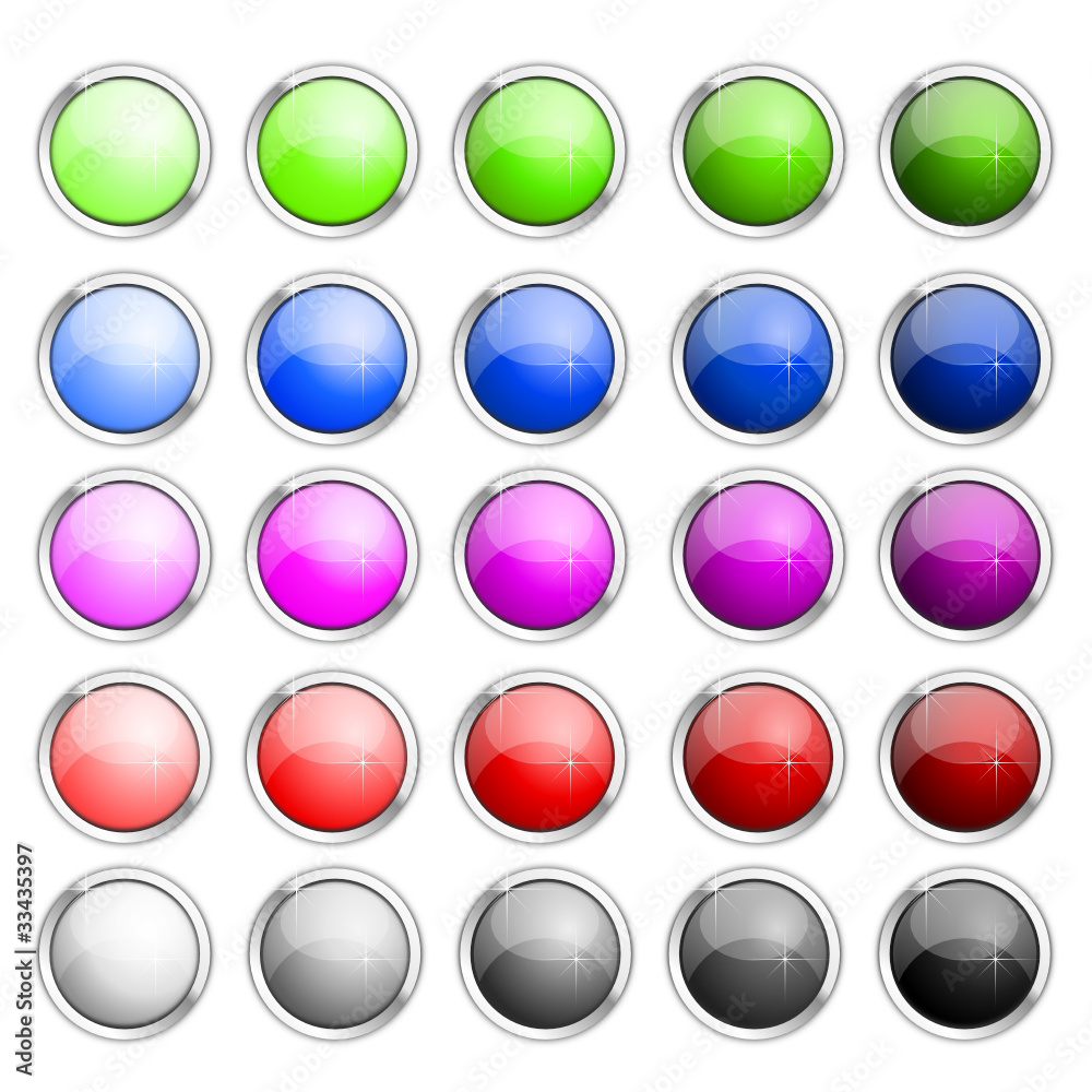 Buttonset 25 Kugeln mit Metallring bunt Buttonset 25 Kugeln mit Metallring bunt