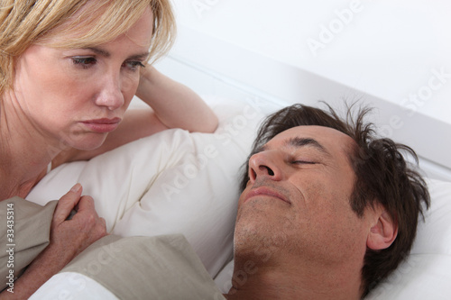 Wife unhappy at husband sleeping