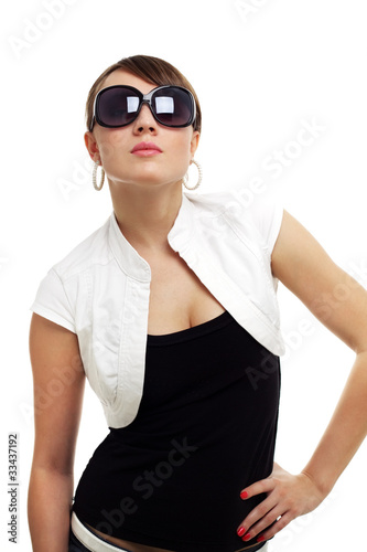 Young woman wearing sunglasses