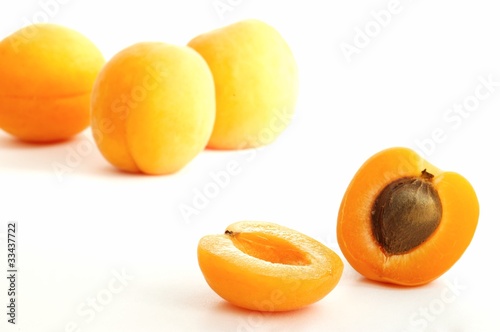 Apricot on white ground