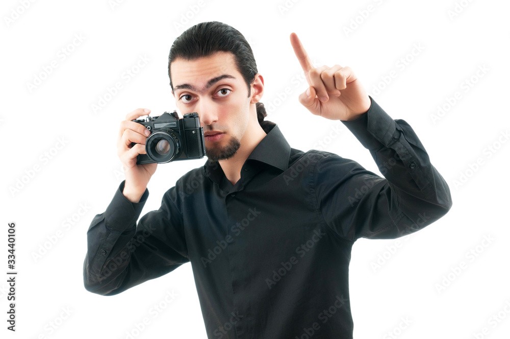 Photographer with the digital camera Photographer with the digital camera