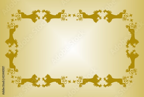 Golden borders from heraldic wolves