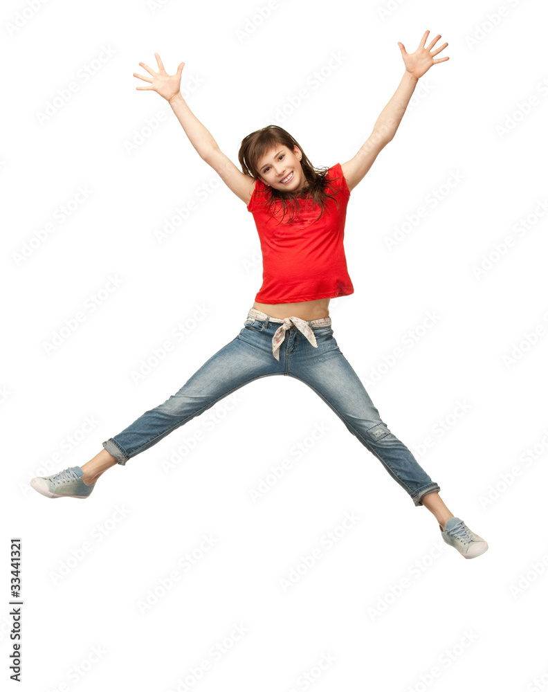 Obraz premium jumping teenage girl