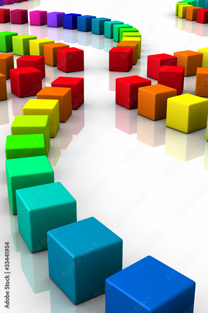 Obraz premium Bunte Würfel Spirale in 3D