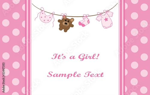 Pink Baby Girl Announcement