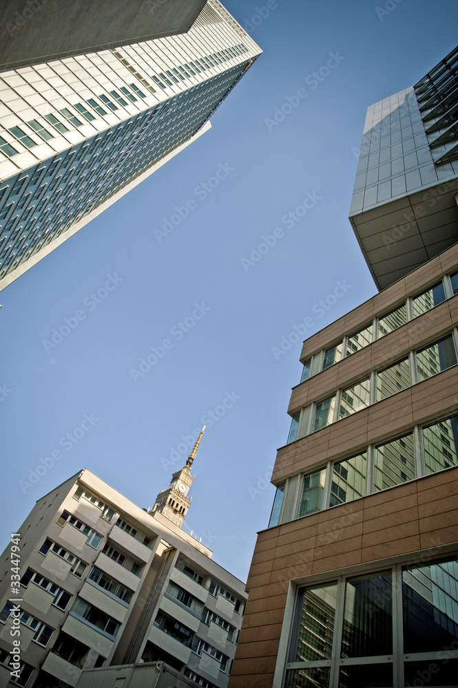 Fototapeta premium Modern architecture in Warsaw downtown