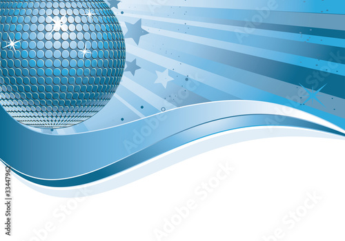 Blaue Discokugel mit Welle
