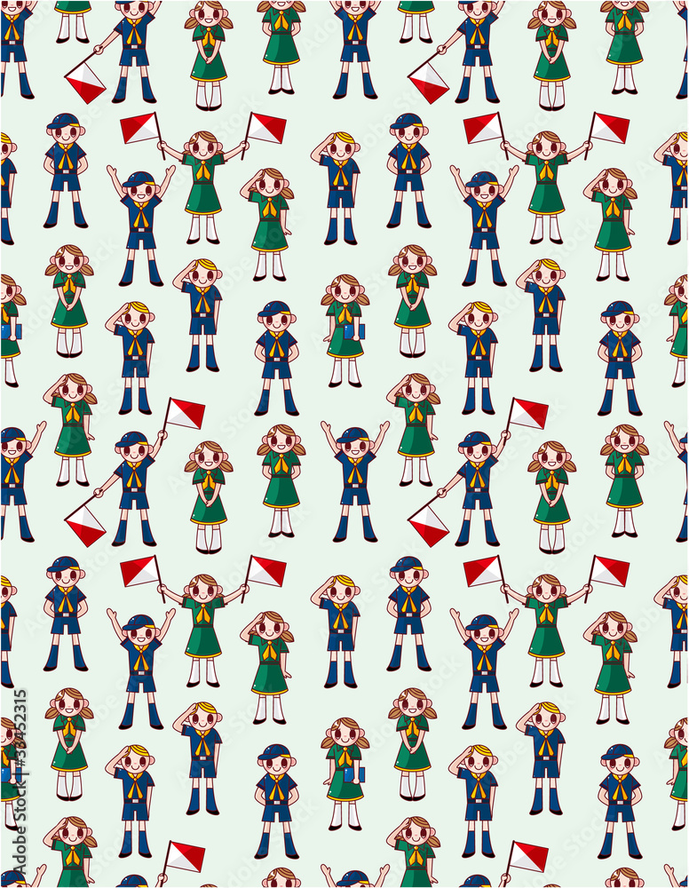 seamless boy/girl scout pattern. vector de Stock Adobe Stock