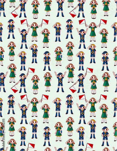 seamless boy/girl scout pattern.