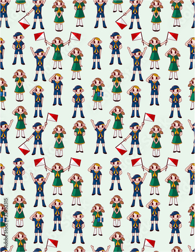 seamless boy/girl scout pattern.