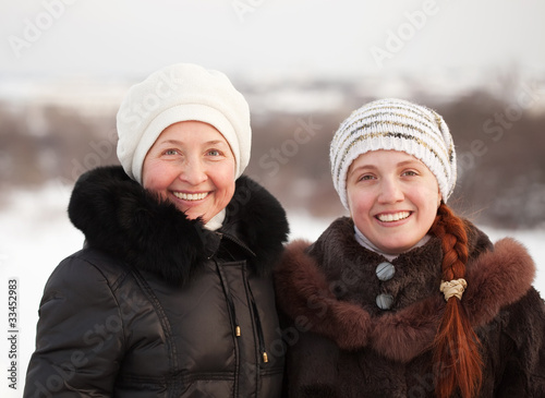 happy women in winter photo