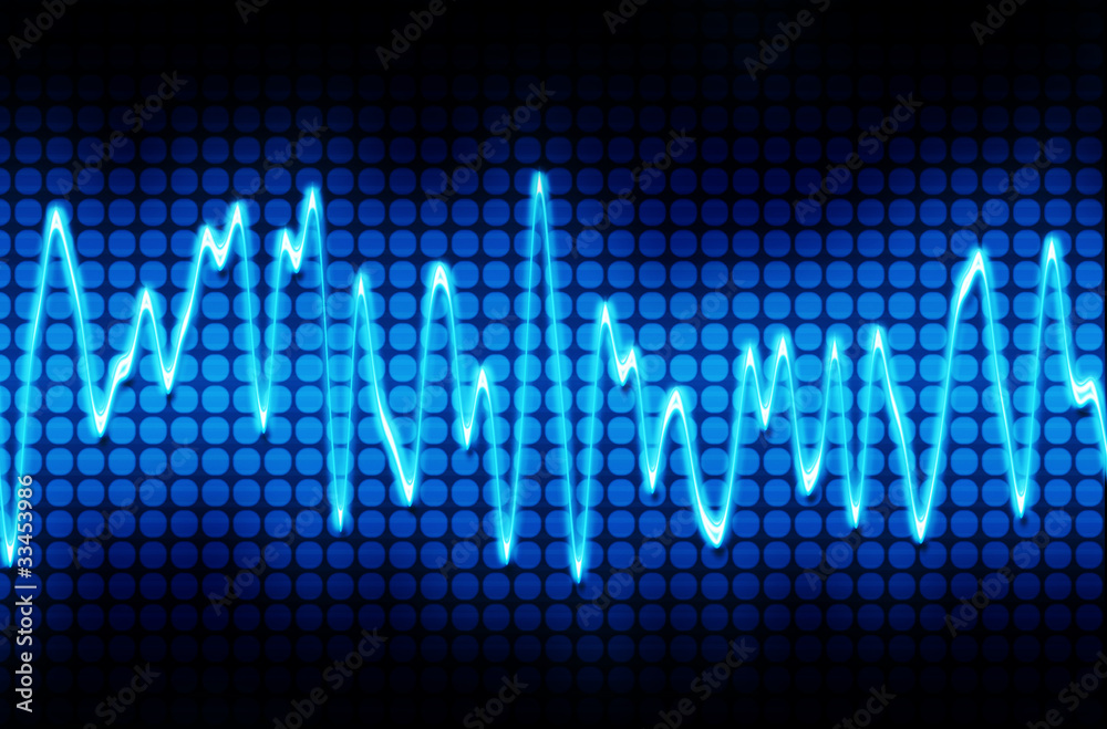 Fototapeta premium blue electronic sine sound wave