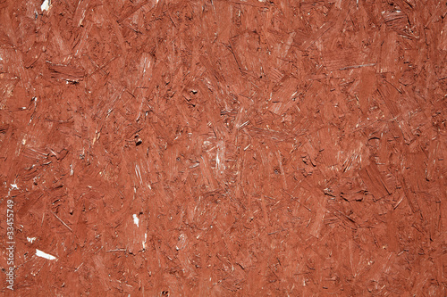 Brown painted OSB wood texture panel background photo