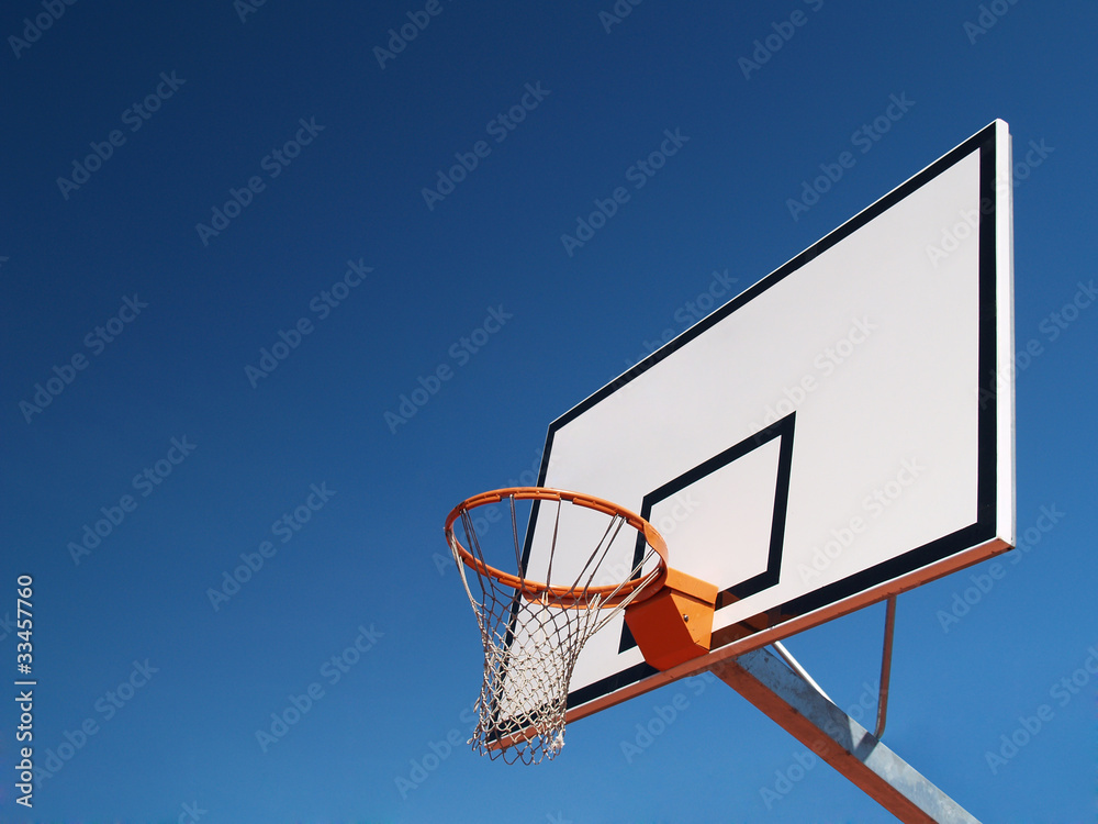 Array of basketball against the sky