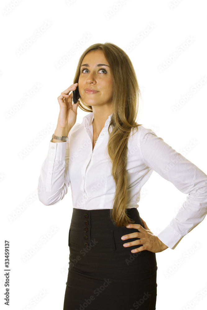 Attractive business woman talking on the phone Attractive business woman talking on the phone