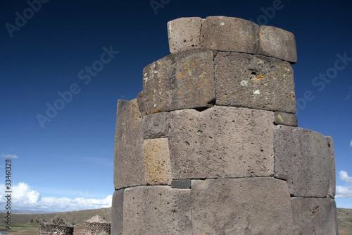 Chullpas inkas de sillustani,Peru photo