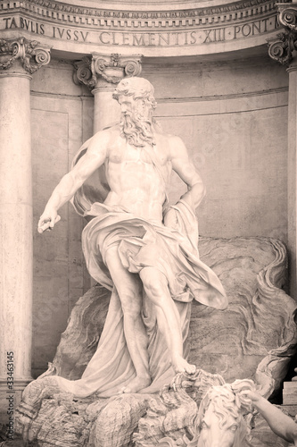 Close up of the Fontana di trevi, in Rome